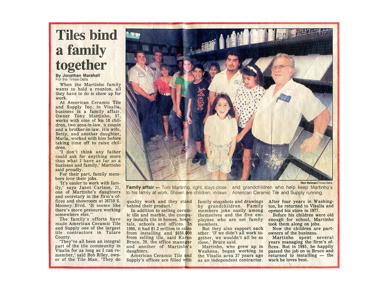 Flooring experts at Davidson Gold Ceramic Tile  in Central Valley, CA